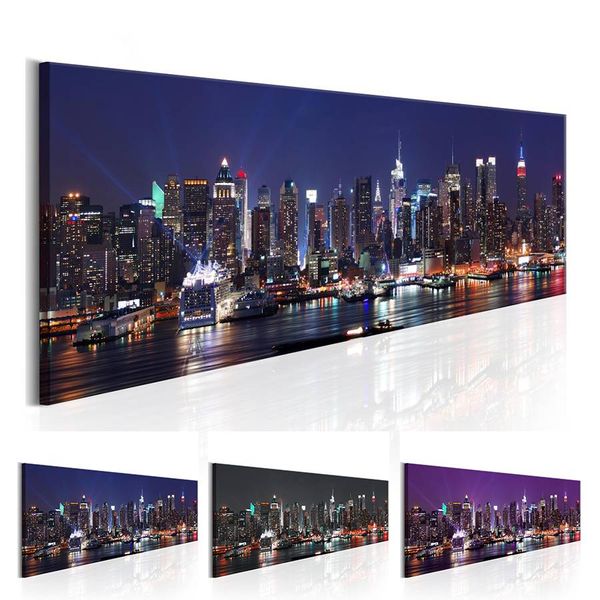 

( no frame ) new york building statue design canvas print wall art modern home decoration, choose color & size