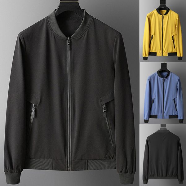 

mens casual jackets coats men's autumn winter casual pure color jackets mens stand collar zipper sport jacket coat veste homme, Black;brown