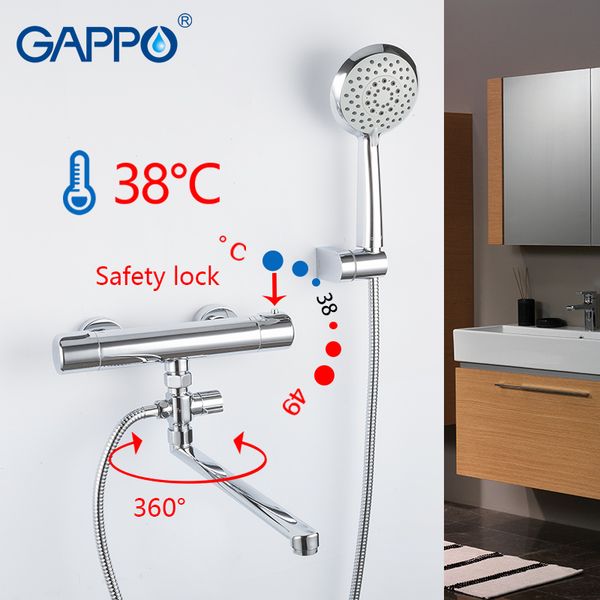 

gappo bathtub faucets wall mounted thermostat shower set mitigeur baignoire bathroom taps brass bathroom bathtub faucets
