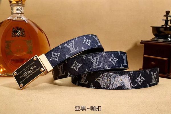 

88227 Design Belt Men Brand Belts Women Fashion Designer Belt Luxury Cow Genuine Black Buckle 110-125cm
