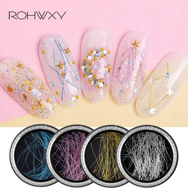 

rohwxy new metallic gold silver line string roll glitter decoration for nail fine wire line diy nail jewelry art tip decorations, Silver;gold