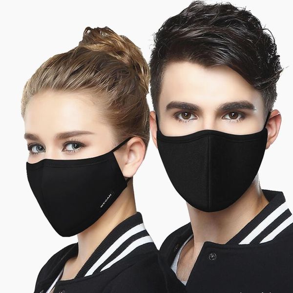 

cotton pm2.5 black mouth mask anti dust mask activated carbon filter windproof mouth-muffle bacteria proof flu face masks party