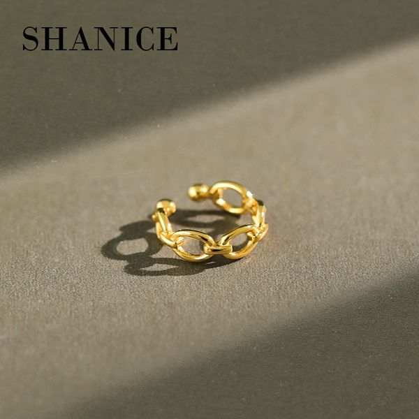 

shanice 925 sterling silver ins ins hollow thin chain ear cuff clip on earrings for women girl without piercing simple jewelry, Golden;silver