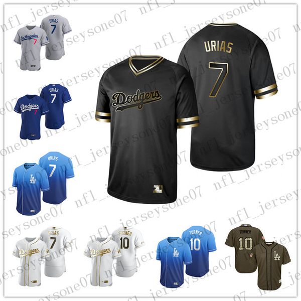 

custom mens women youth los angeles dodgers 7 julio urias 10 justin turner white grey black authentic weekend 2020 home jersey
