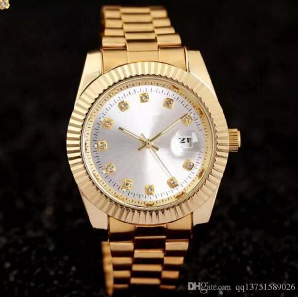 

relogio masculino mens watches Luxury dress designer fashion Black Dial Calendar gold Bracelet Folding Clasp Master Male 2019 gifts couples