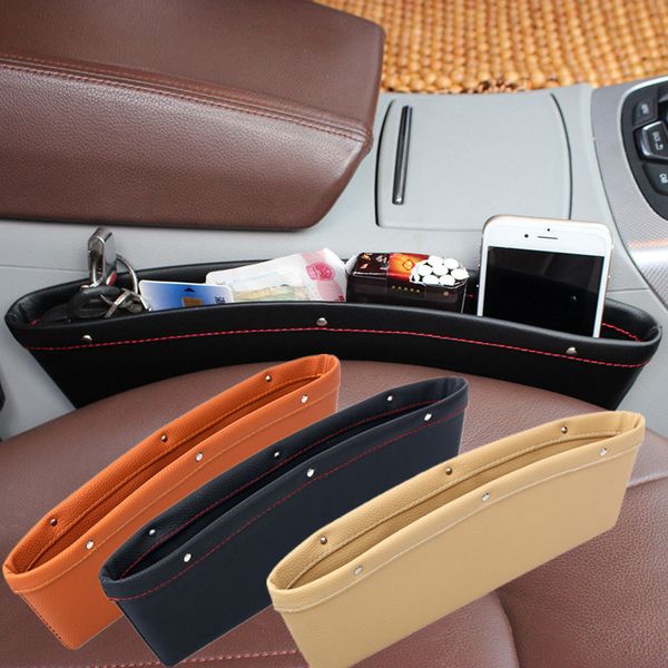 

universal car seat gap pocket leather boxs storage holders auto leak proof bag automobile interior accessories for all cars