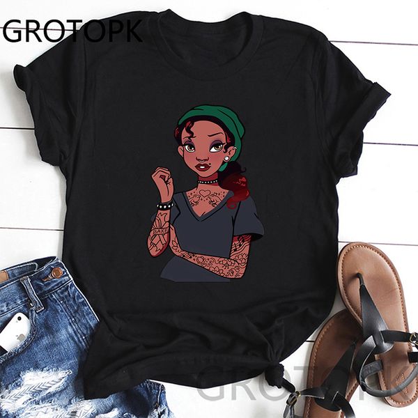 

punk princess slim women large size t shirt casual fashion t-shirt quality design arrival women summer t-shirt, White