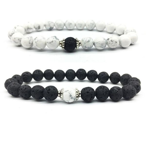 

couples distance bracelets classic natural stone white and black yin yang beaded bracelets friend 2pcs set bracelets sets