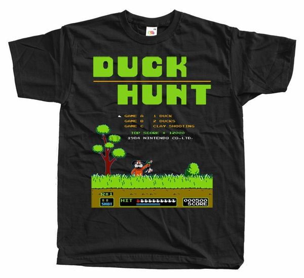 

duck hunt screen nes t shirt black arcade famicom nes v, White;black