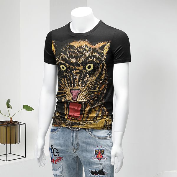 

2020 summer youth quality solid color diamond slim comfortable mercerized cotton short-sleeved t-shirt male handsome, White;black