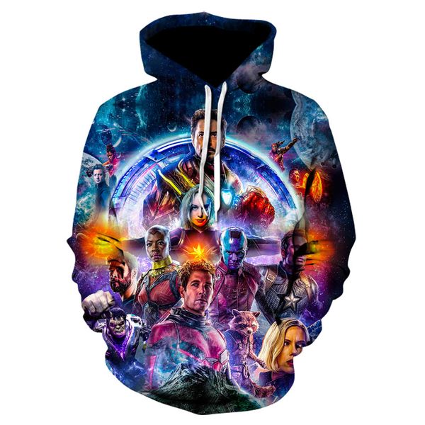 

marvel endgame quantum realm cosplay costume 3d hoodies men women hooded zipper end game sweatshirt jacket, Black