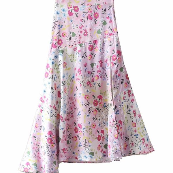 

bb45-9198 европейская и американская мода асимметричная печатная юбка длиной до половины длины, Black