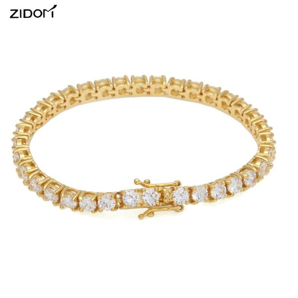 

men hiphop 100% zircon tennis chain bracelets iced out 20cm link chain bling bling hip hop fashion bracelet women jewelry gift, Black