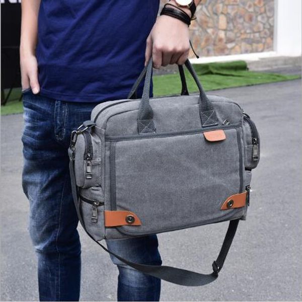 

20pcs multi-purpose canvas men's bag fashion men's shoulder bag business casual mobile messenger briefcase