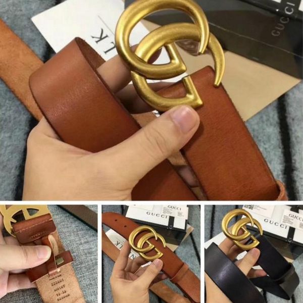 

первоначально коробка 2019 мужчин пояс мужчины и женщины мода пояс из натуральной кожи luxurys gg пояс талия ремни черный золото, Black;brown