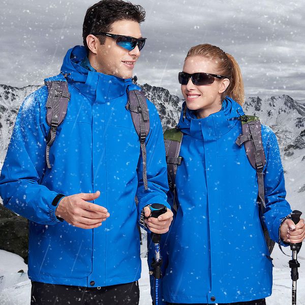 

skiing jackets 2 in 1 men women snowboarding jackets windproof waterproof thermal fleece snow ski outdoor hiking jacket