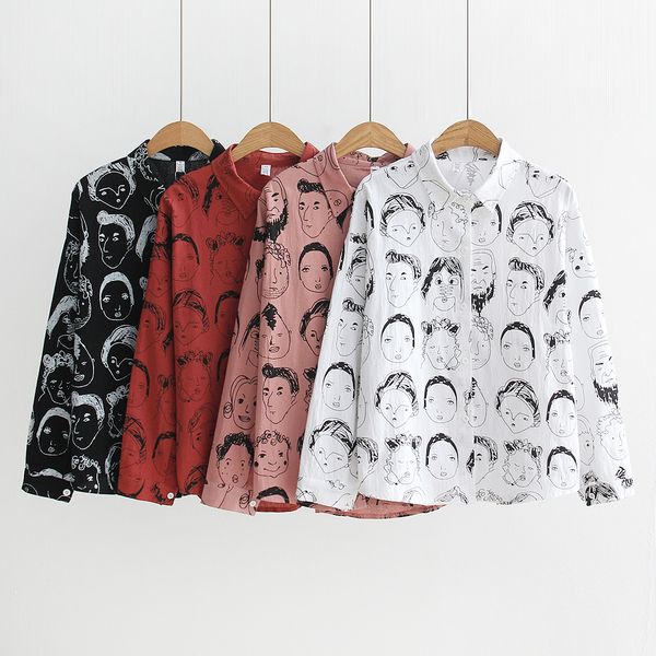 

мода аѬакеѬ пеан блђза женин гѬаии блђз streetwear turn down воѬоник длинне, White