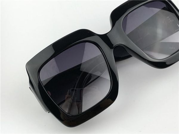 Mulher nova designer de moda óculos de sol 0053 preto grande moldura moldura quadrada clássico simples e elegante óculos UV400 óculos de proteção ao ar livre
