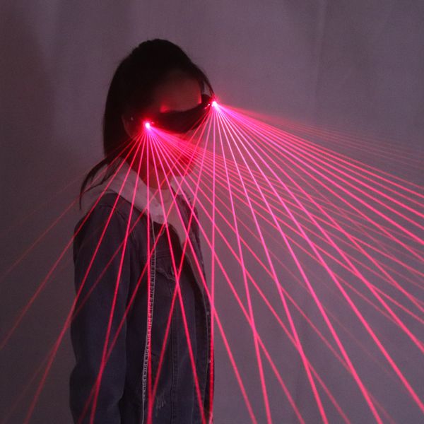 2 in 1 mehrzeilige rote Laser-LED-Brille, sichtbarer Strahl, Weihnachtsfeier, Bühne, DJ, Tänzer, Show für LED-Leuchtkostüme