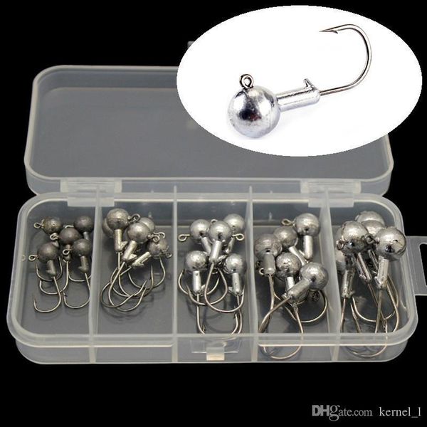 

25pcs 1box 2.5 3.5 5 7 10g leads hook high carbon steel barbed hooks fishing hooks fishhooks carp fishing pesca accessories