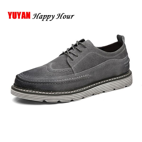 

casual oxfords men luxury shoes fashion mens fall shoes genuine leather thick sole man casual a422, Black