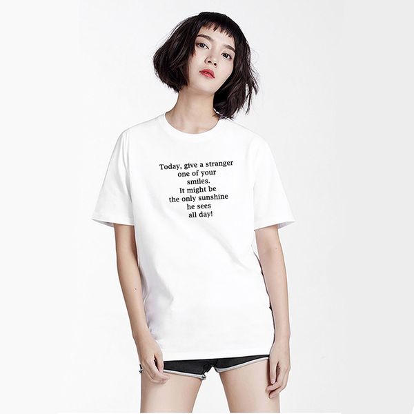 

preppy style letter graphic print t shirt women summer white black loose short sleeve t-shirt ulzzang schoolgirl streetwear