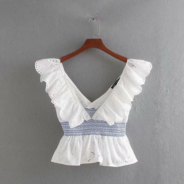 

cc42-9217 european and american fashion embroidery hollow jacket, White