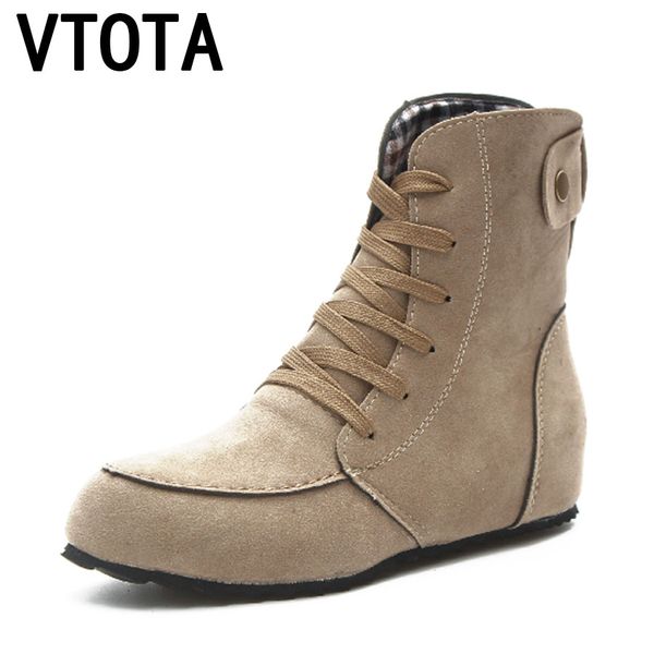 

vtota boots female autumn boots flat lace up casual ankle green shoes woman black booties bota women j28
