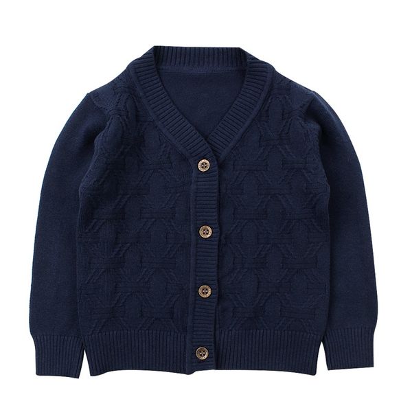 

classic baby boys sweaters casual v-neck knitted sweater for boys long sleeve spring kids cardigan 1-5y baby clothing, Blue