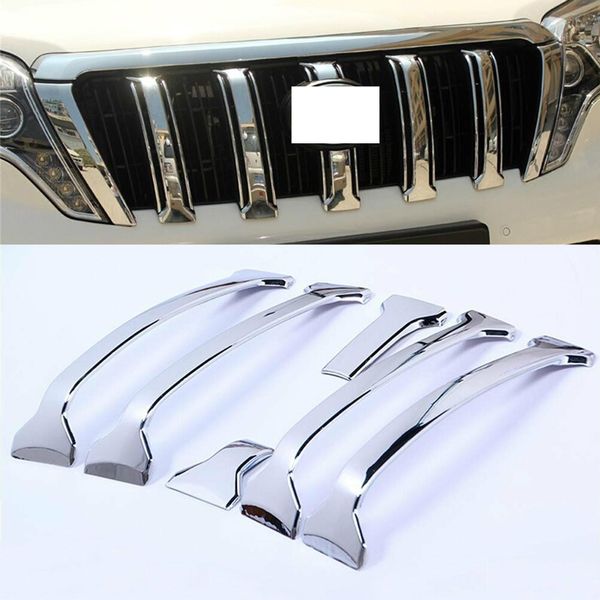 1set Para Toyota Prado FJ150 2014-15 carro AUTO Chrome grade superior prateado Tampa guarnição decorativa