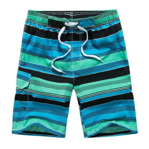 

2019 men's casual stripe printing beach pocket surfing swimming loose short pants men beach shorts beachwear quick dry 4b07