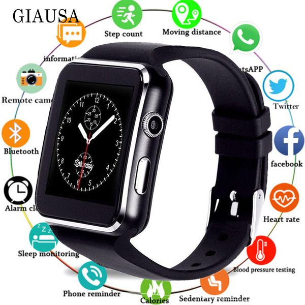 

x7 smart watch with camera touch screen support sim tf card bluetooth smartwatch for iphone xiaomi android phone, Slivery;brown