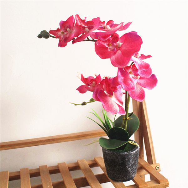 

artificial butterfly orchid bouquet flower fake bonsai home balcony decoration