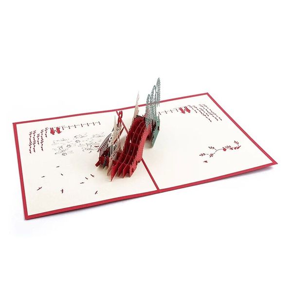 

3d pop up bridge cards marry christmas greeting cards party invitations gifts new year greeting card anniversary gifts postcard