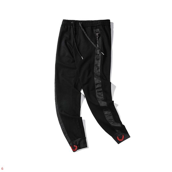 

fashion designer mens pants luxury men pants with striped pattern drawstring jogging sweatpants brand trousers clothing m-2xl wholesale, Black