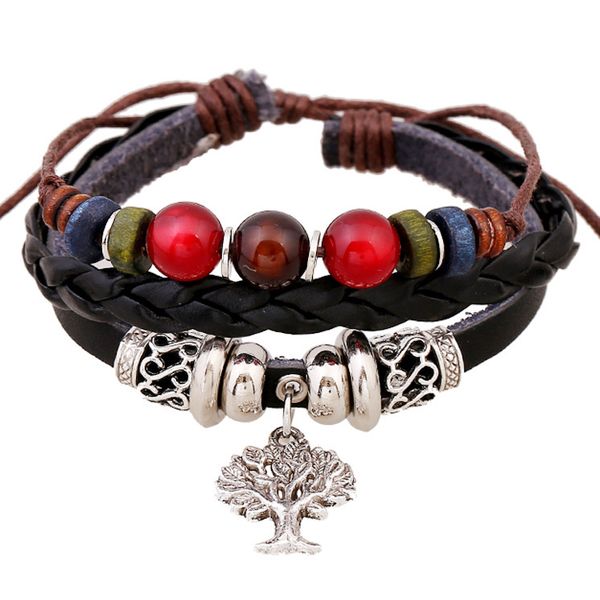 

cakes recommended bracelet speed sell pass style leather bracelet with beaded leather with christmas tree, Golden;silver