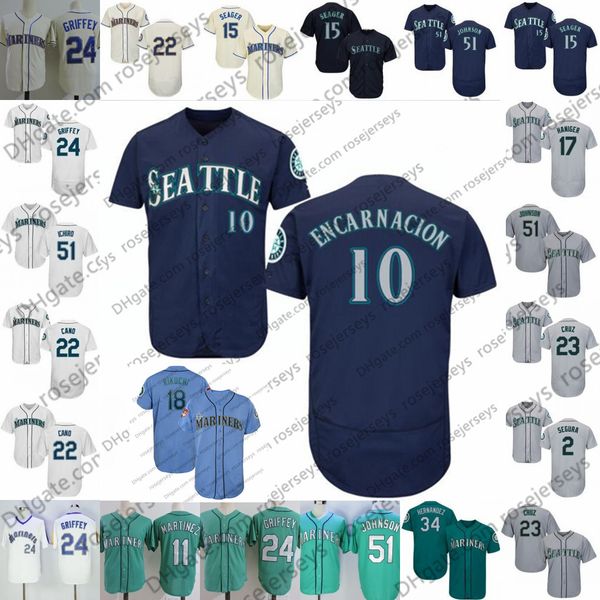 

2019 mariner jer ey eattle 1 tim beckham 17 mitch haniger 32 jay bruce 33 ju tu heffield green cream white light blue pring training