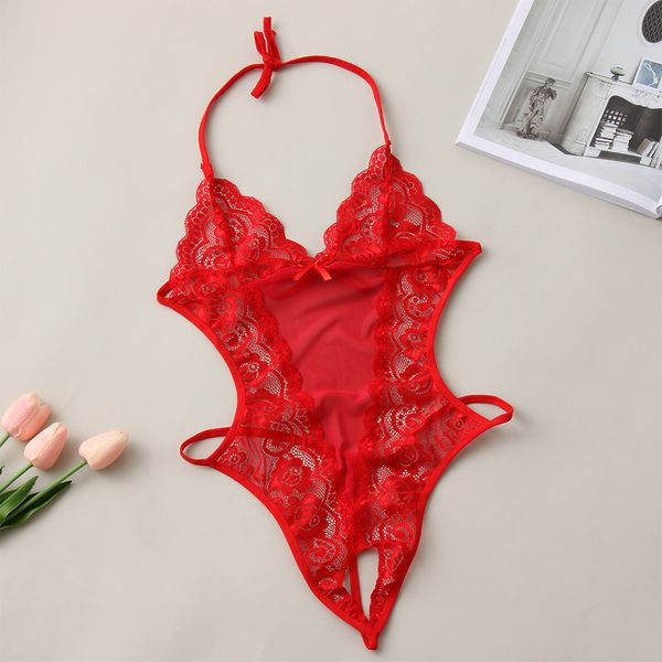 

summer women erotic lingerie babydoll sleepwear lace nightwear bodysuit backless baby dolls dress female underwear, Black;white