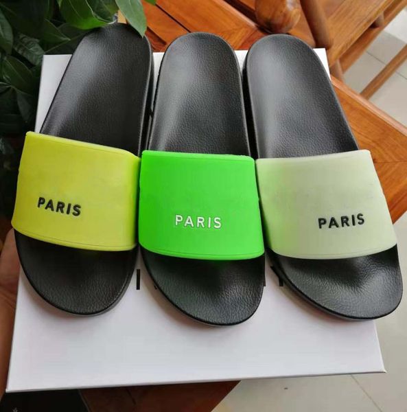 

2019 fluorescent slippers quality sandals designer shoes slides flip flops man woman loafers huaraches sneakers trainers running shoes g07, Black