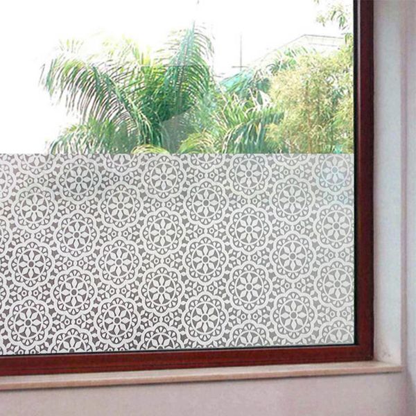 

frosted privacy bedroom bathroom window glass film sticker decal -chrysanthemum