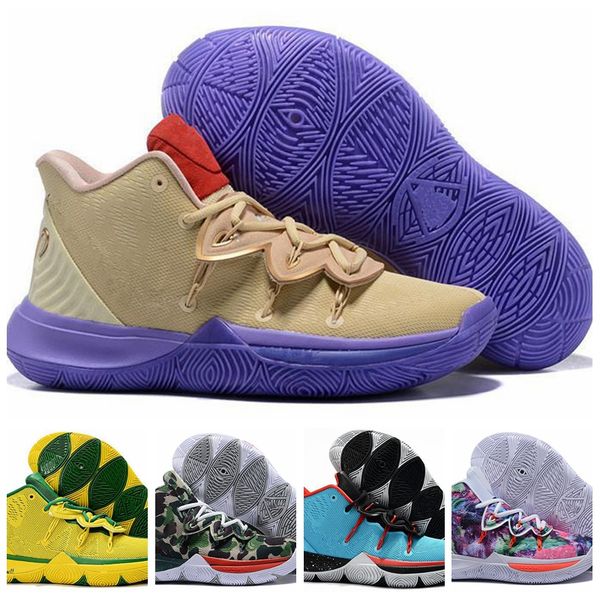 

2019 kyrie taco black magic sky star mens basketball shoes chaussures 5s 5 men rainbow black white sports sneakers size 7-12