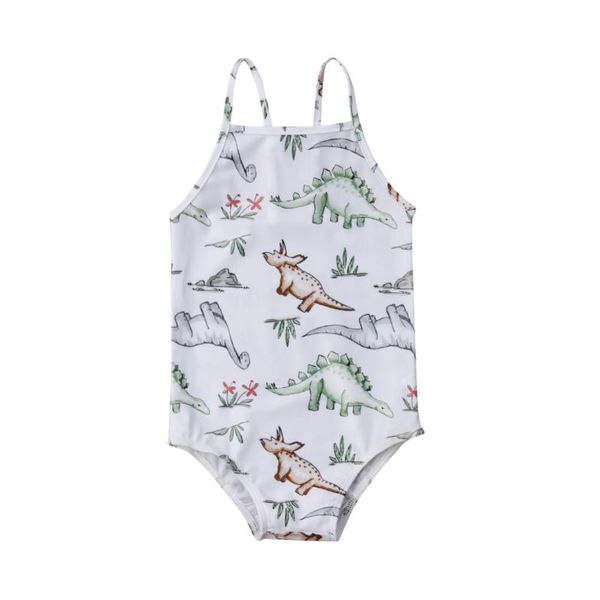 

new newborn kids baby girls swimwear cartoon dinosaur beachwear swimsuit outfits clothes 2-6y
