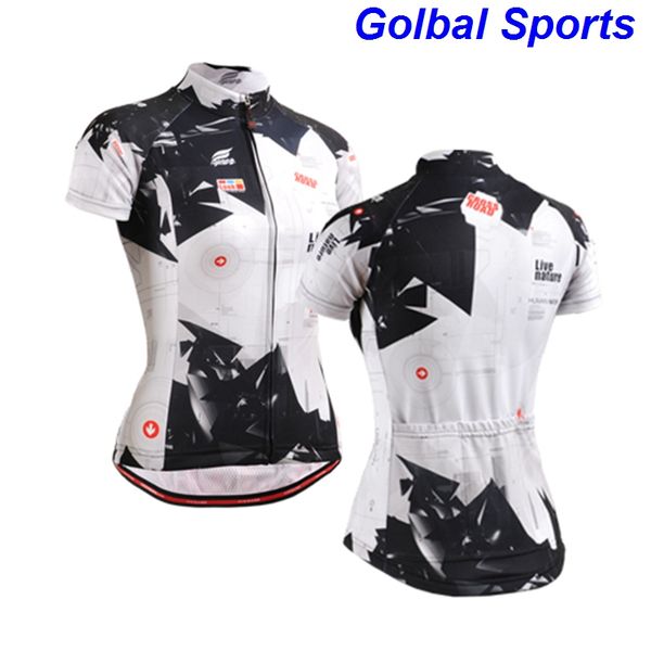 

brand dry fit breathable cycling jersey short sleeve summer girl bike wear, Black;red