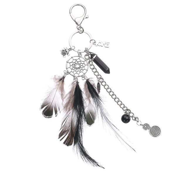 

dream catcher feather handbag charm pendant keychain bag keyring key chain gift, Silver