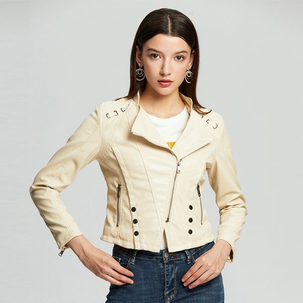

nxh leather jacket women autumn fashion coat plus size motor biker jacket black red yellow pu faux leather jackets