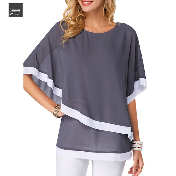 

s блуза 5xl плюс размер шифон рубашка новый 2019 лето женщины блузы повседневная рубашка batwing рукавом женские топы solid одежды, White