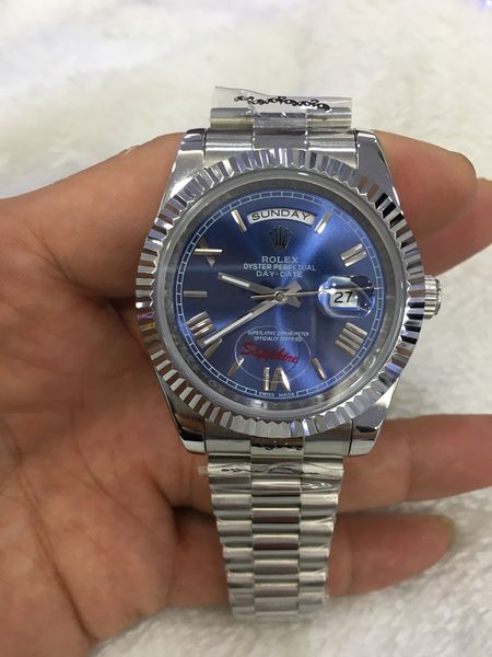 

Бесплатная доставка роскошные наручные часы высокого качества сапфировое стекло 41 мм день-дата синий циферблат 228239 автоматические механические мужские часы