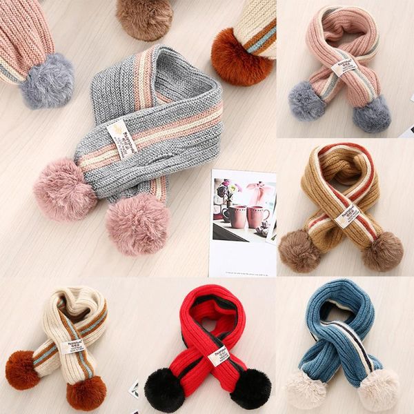 

lovely new autumn winter boys girls baby patchwork scarf warm knitted scarves 2019 spring autumn new simplicity fashion scarves, Blue;gray