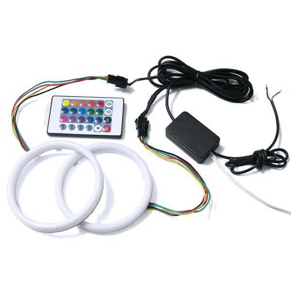 

2pcs/set car rings rgb angel eyes 60mm 70mm 80mm 90mm 100mm 110mm 120mm cars halo rings headlight mobile app with cover