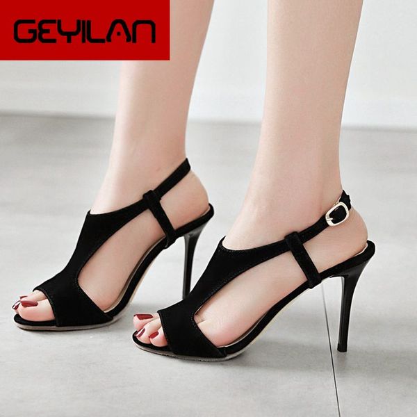 

women fashion gladiator sandals flock thin high heels back strap open toe dress shoes 2019 new style pink black red